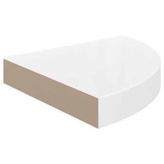 Hoekschap zwevend 25x25x3,8 cm MDF hoogglans wit 3