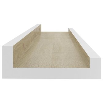 Wandschappen 2 st 40x9x3 cm wit sonoma eikenkleurig 6