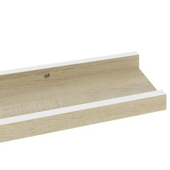 Wandschappen 4 st 60x9x3 cm wit en sonoma eikenkleurig 7