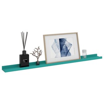 Wandschappen 2 st 100x9x3 cm blauw 3