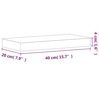 Wandschap 40x20x4 cm massief beukenhout 6