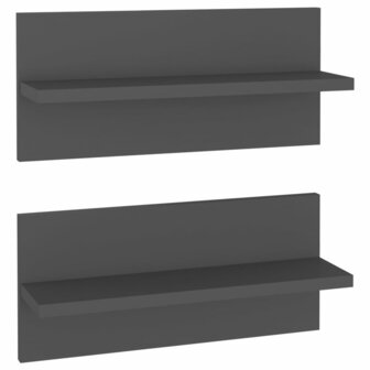 Wandschappen 2 st 40x11,5x18 cm bewerkt hout grijs 2