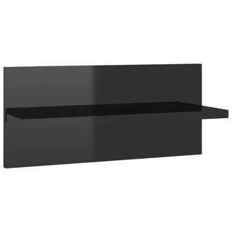 Wandschappen 2 st 40x11,5x18 cm hoogglans zwart 5