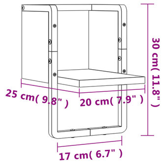 Wandschap met stang 20x25x30 cm zwart 8