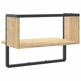 Wandschap met stang 40x25x30 cm sonoma eikenkleurig 6