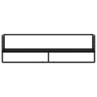 Wandschap met stang 100x25x30 cm zwart 4