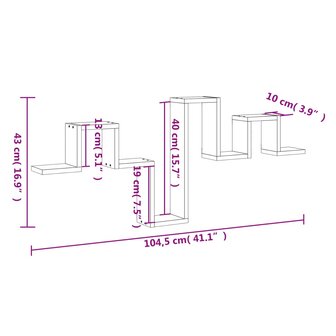 Wandschap 104,5x10x43 cm bewerkt hout grijs sonoma eikenkleurig 10