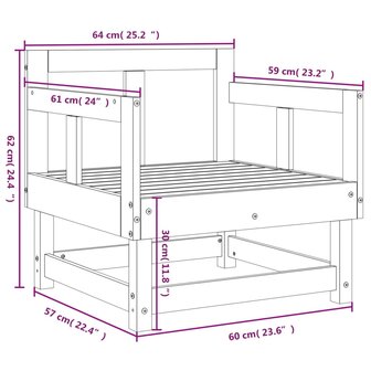 Tuinstoelen 2 st massief grenenhout grijs 8