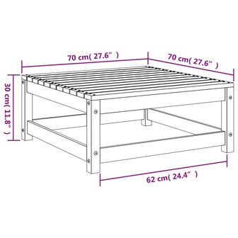 Tuinvoetenbank 70x70x30 cm massief grenenhout 8