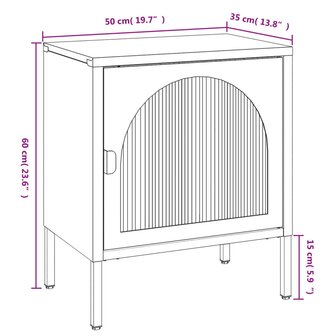 Nachtkastjes 2 st 50x35x60 cm glas en staal zwart 8