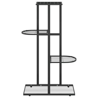 Bloemenstandaard met 4 lagen 43x22x76 cm metaal zwart 3