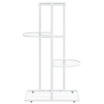 Bloemenstandaard met 4 lagen 43x22x76 cm metaal wit 3