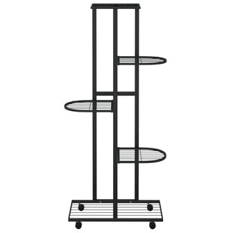 Bloemenstandaard met wielen 5-laags 44x23x100 cm ijzer zwart 3