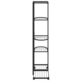 Bloemenstandaard met wielen 5-laags 44x23x100 cm ijzer zwart 4