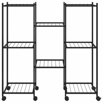 Bloemenstandaard met wielen 83x25x83,5 cm ijzer zwart 3