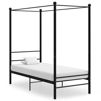 Hemelbedframe metaal zwart 90x200 cm 1