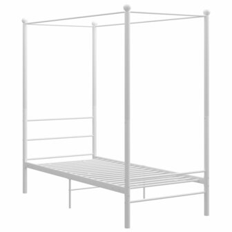 Hemelbedframe metaal wit 90x200 cm 2