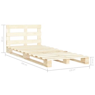 Bedframe pallet massief grenenhout 120x200 cm 7