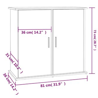 Aquariumstandaard 81x36x73 cm bewerkt hout wit 11