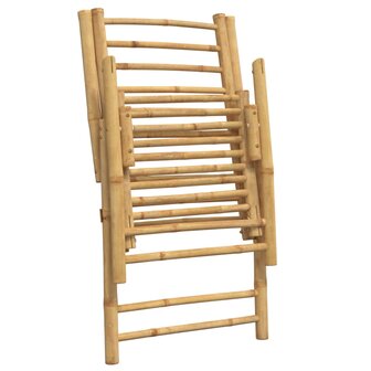 Bistrostoelen 4 st inklapbaar met kussens bamboe cr&egrave;mewit 7