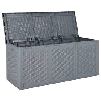 Tuinbox 270 L PP rattan grijs 4