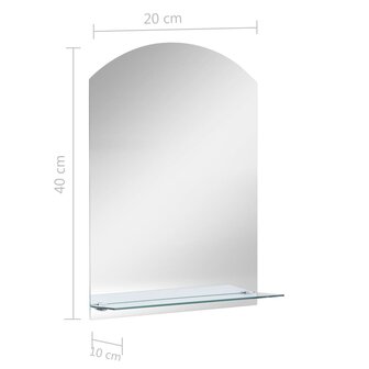 Wandspiegel met schap 20x40 cm gehard glas 6