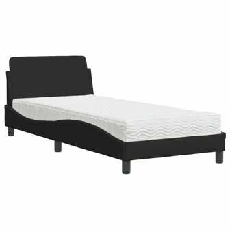 Bed met matras stof zwart 90x200 cm 2