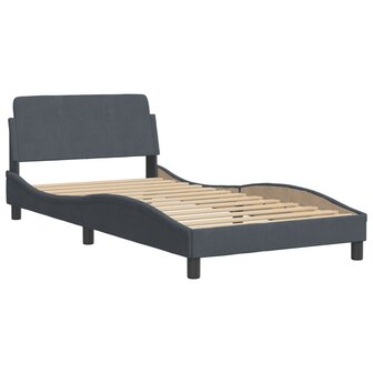 Bed met matras fluweel donkergrijs 100x200 cm 4