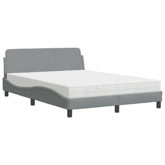 Bed met matras stof lichtgrijs 120x200 cm 2