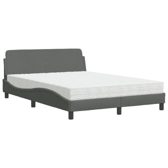 Bed met matras stof donkergrijs 120x200 cm 2