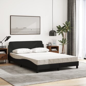 Bed met matras stof zwart 120x200 cm 3