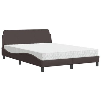 Bed met matras stof donkerbruin 120x200 cm 2