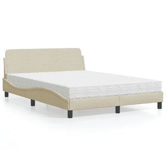 Bed met matras stof cr&egrave;mekleurig 120x200 cm 1