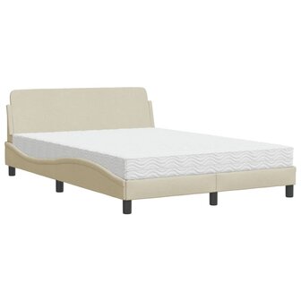 Bed met matras stof cr&egrave;mekleurig 120x200 cm 2