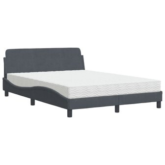 Bed met matras fluweel donkergrijs 120x200 cm 2