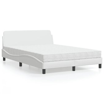 Bed met matras kunstleer wit 120x200 cm 1