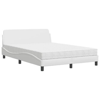 Bed met matras kunstleer wit 120x200 cm 2