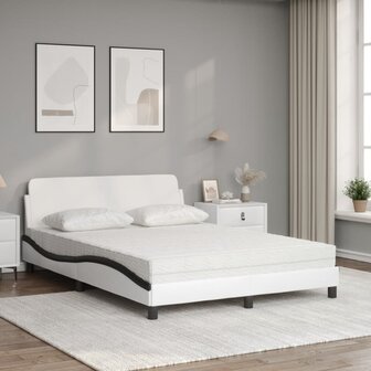 Bed met matras kunstleer zwart en wit 120x200 cm 3