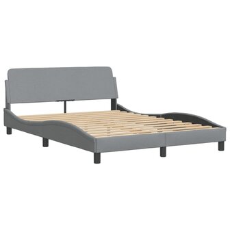 Bed met matras stof lichtgrijs 140x190 cm 4