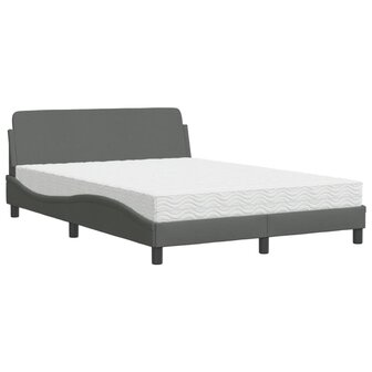 Bed met matras stof donkergrijs 140x190 cm 2