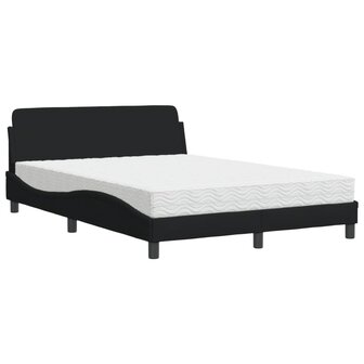 Bed met matras stof zwart 140x190 cm 2