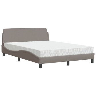 Bed met matras stof taupe 140x190 cm 2