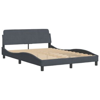 Bed met matras fluweel donkergrijs 140x190 cm 4