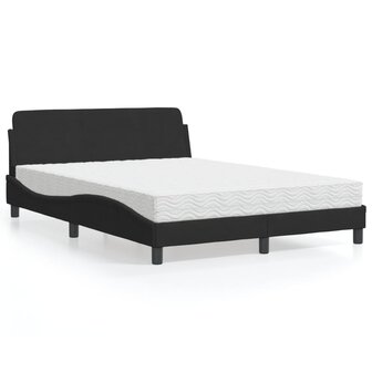 Bed met matras fluweel zwart 140x190 cm 1