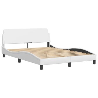 Bed met matras kunstleer wit 140x190 cm 4