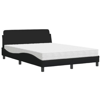 Bed met matras stof zwart 140x200 cm 2