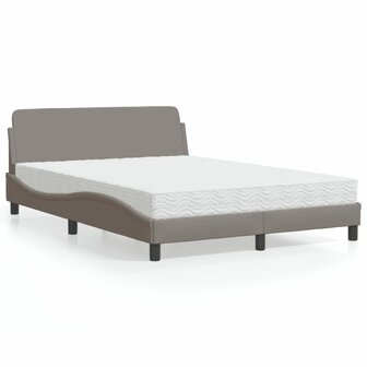 Bed met matras stof taupe 140x200 cm 1