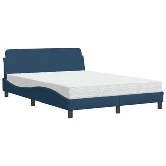 Bed met matras stof blauw 140x200 cm 2