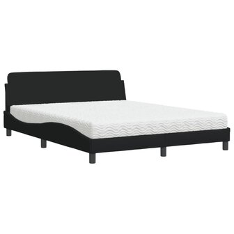 Bed met matras stof zwart 160x200 cm 2