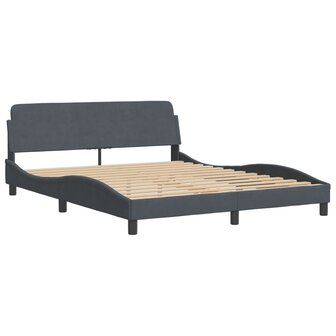 Bed met matras fluweel donkergrijs 160x200 cm 4